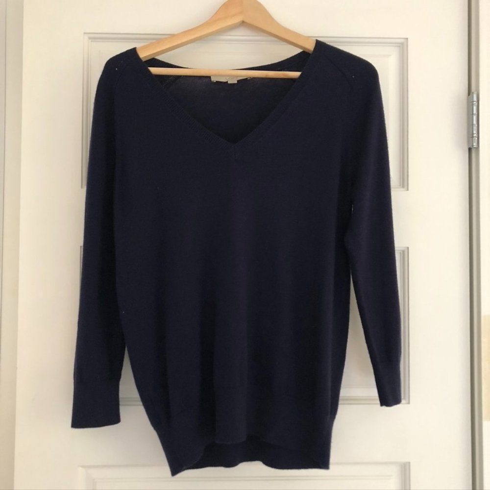 LOFT - V Neck Sweater - M - Royal Navy Blue